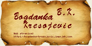 Bogdanka Kresojević vizit kartica